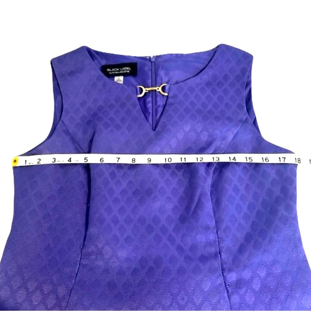 Black Label Evan Picone Dress Womens Size 8 Sleeveless Purple Sheath Workwear - Picture 8 of 12